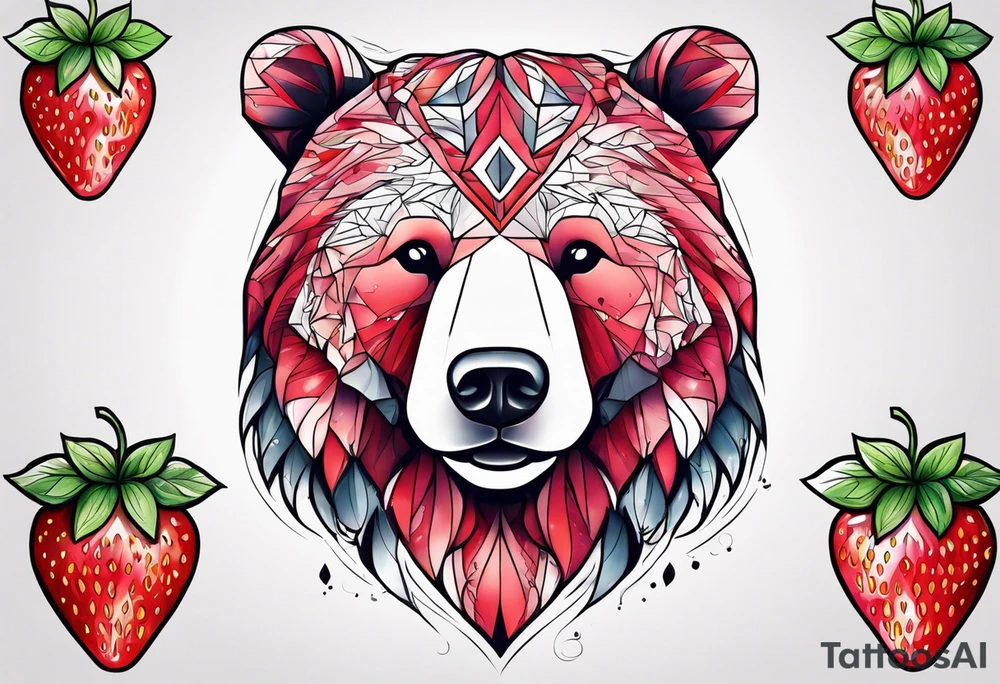 Strawberry bear tattoo idea