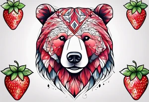 Strawberry bear tattoo idea