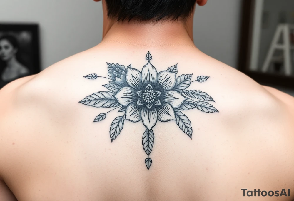 Indigenous floral 
Three  
Loving husband,
Law of Attraction, 
Manifestation, 
gratitude tattoo idea