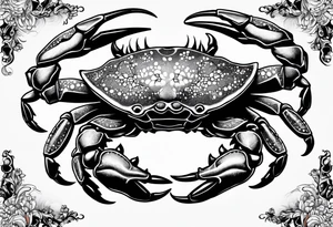 Crab con numero 69 nelle chele tattoo idea