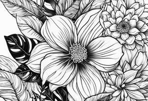 Plants outlines tattoo idea