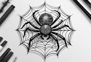 spider 3d tattoo idea