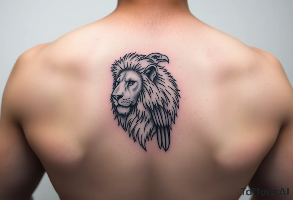 Minimalistic Dutch lion with Ecuadorian condor tattoo idea