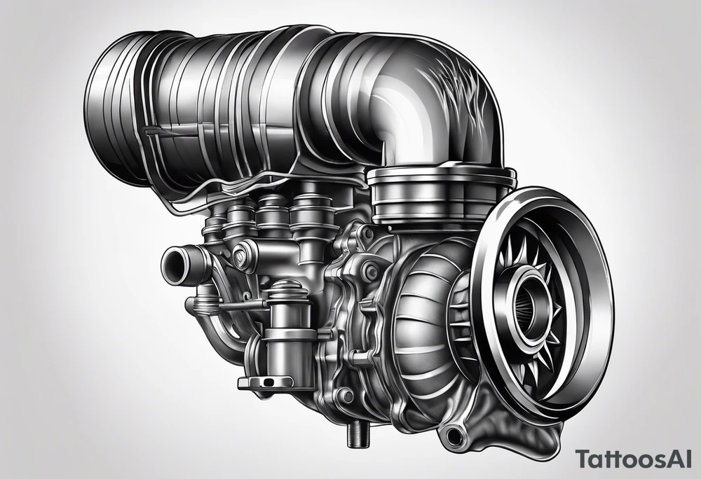 turbocharger,spark plug, auto parts tattoo idea