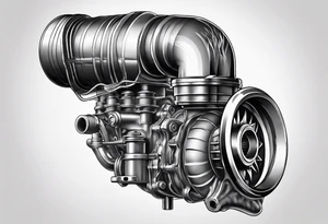 turbocharger,spark plug, auto parts tattoo idea