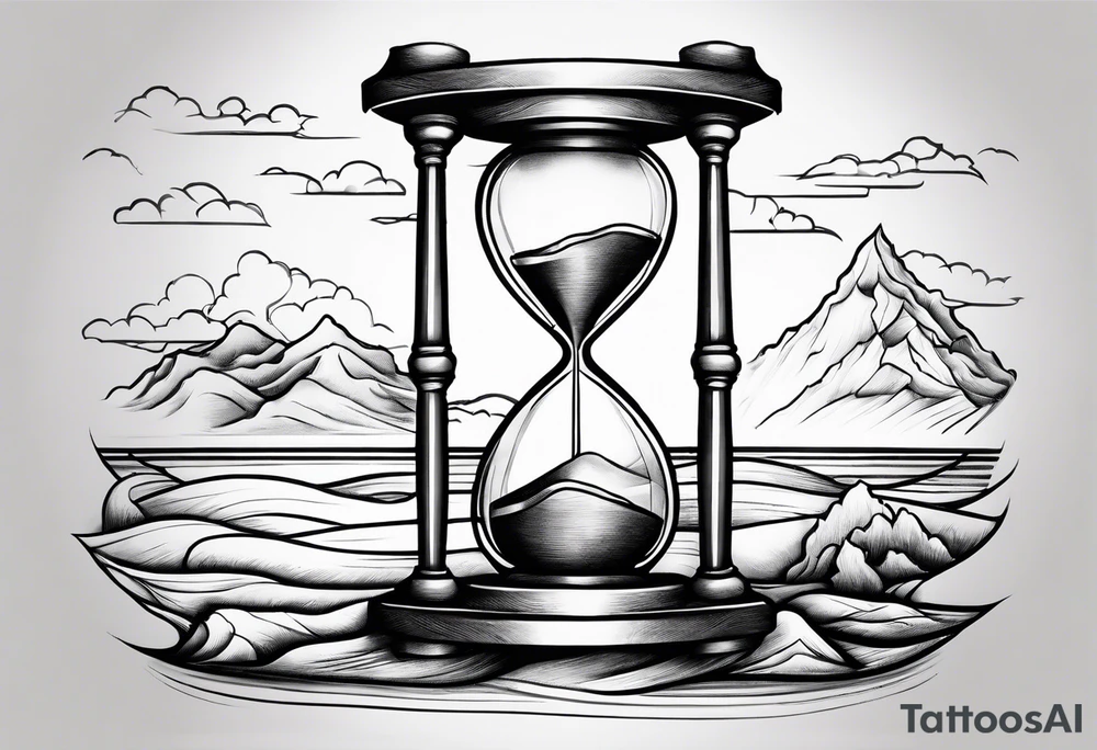 hourglass grandfather memorial sunset simple design tattoo idea hourglass grandfather memorial sunset simple design tattoo idea