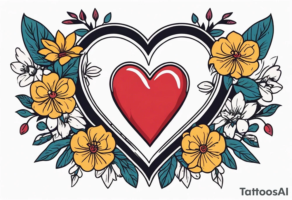 heart
old school vintage simple traditional design surrounded by vintage flowers


bold color simple tattoo idea