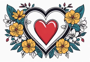 heart
old school vintage simple traditional design surrounded by vintage flowers


bold color simple tattoo idea