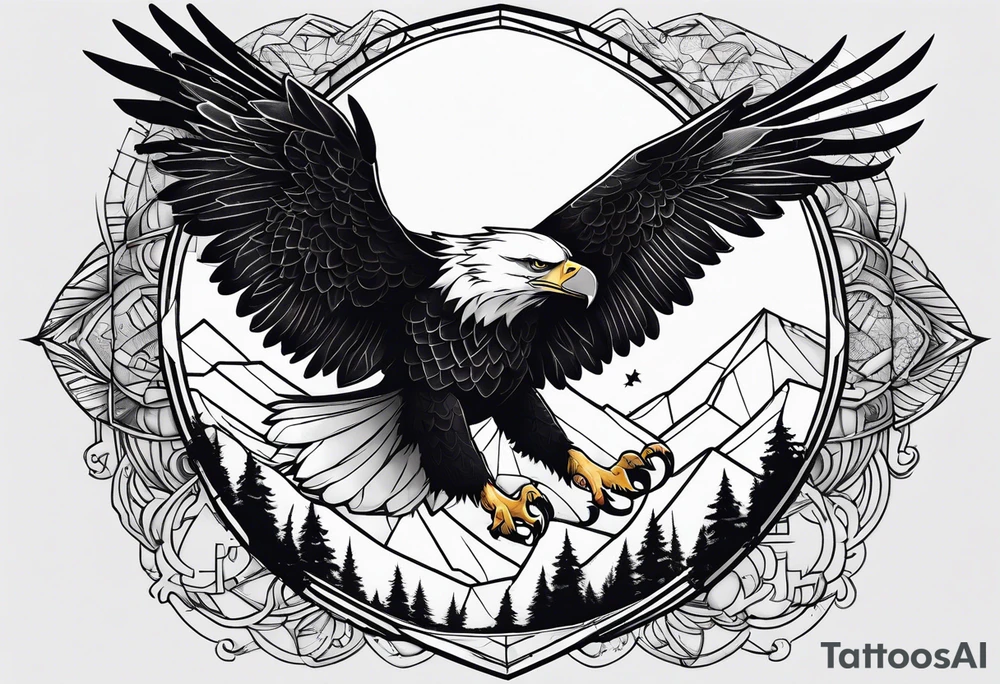 Be an eagle in the sky and a direwolf on the earth. tattoo idea