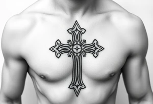 Gothic style cross gangster style tattoo idea