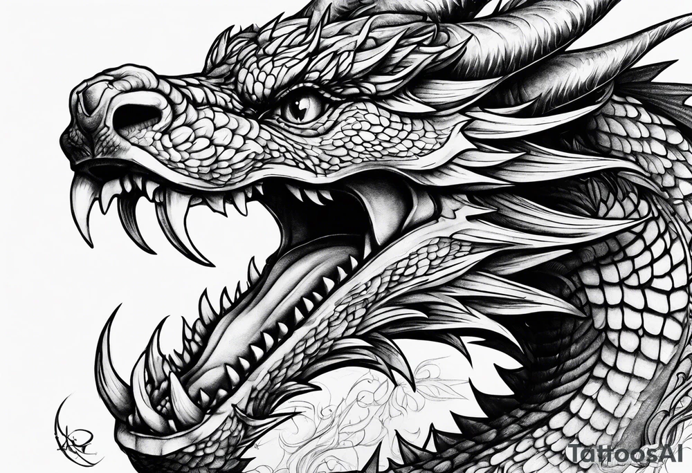 roaring dragons tattoo idea
