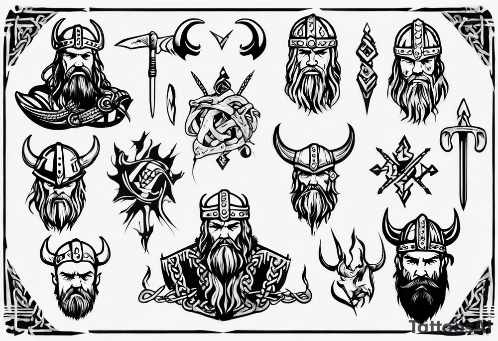 Heading saying “Viking Customs” tattoo idea