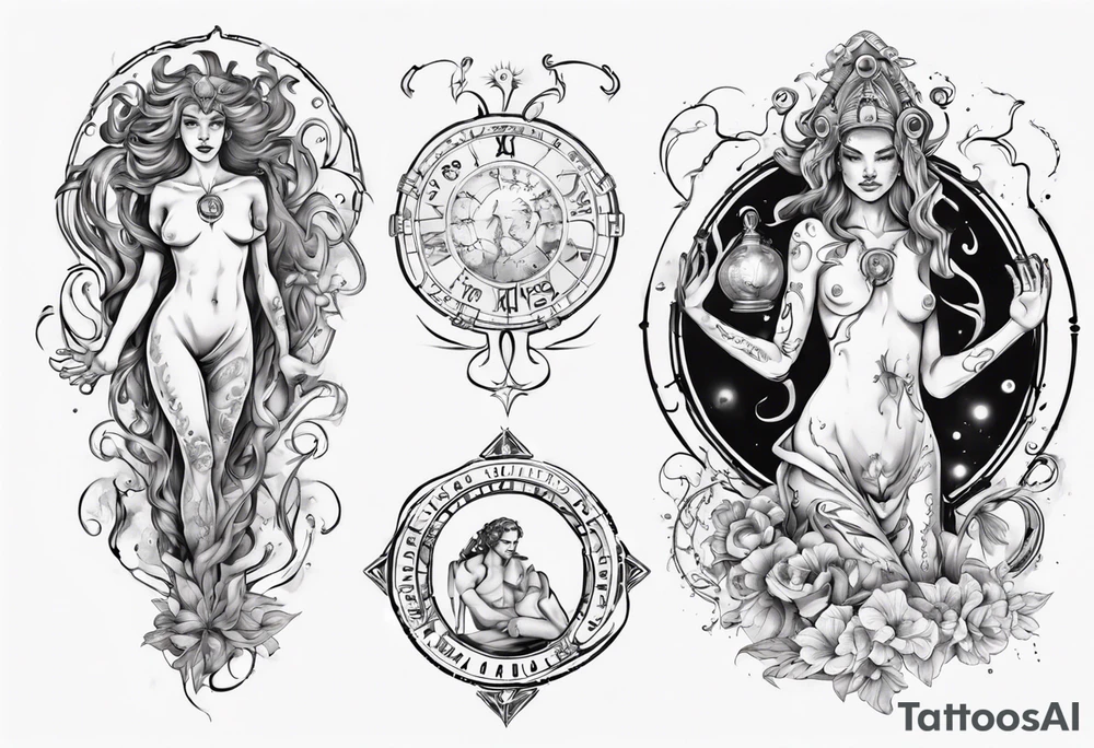 The Zodiac sign Aquarius in Human form. tattoo idea