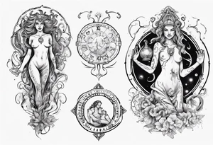 The Zodiac sign Aquarius in Human form. tattoo idea
