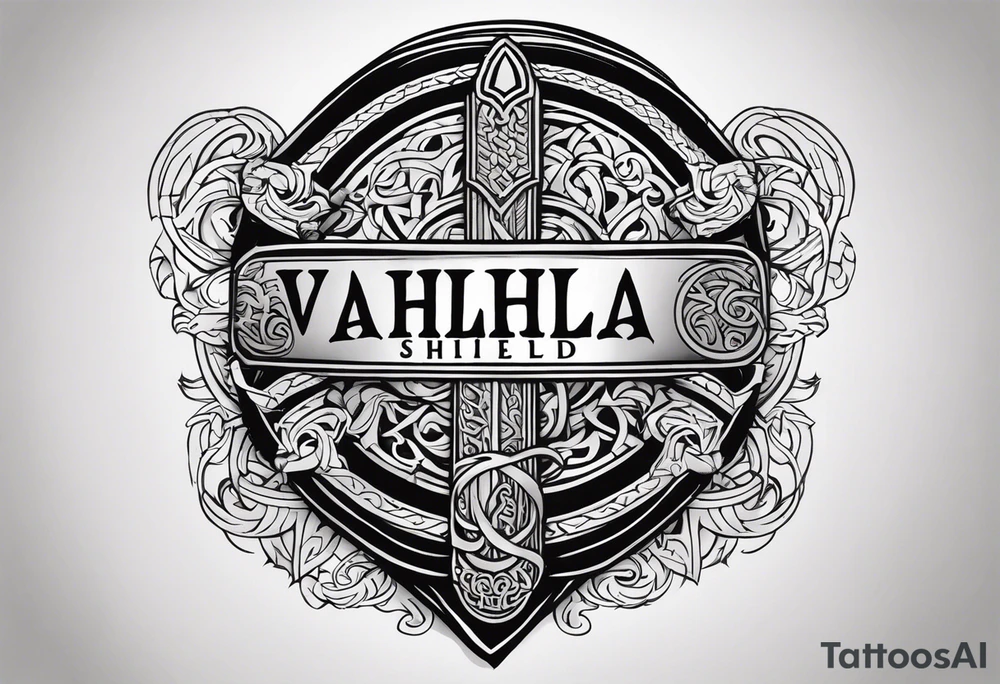 Viking sword Valhalla dragon shield tattoo idea