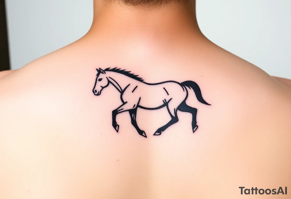 horse silhouette tattoo idea