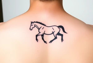 horse silhouette tattoo idea