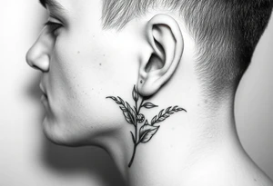 herbal tattoo for the outer edge of the ear (helix) tattoo idea