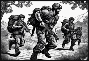 Rucking, brotherhood, shadows, fitness, GrowRuck tattoo idea