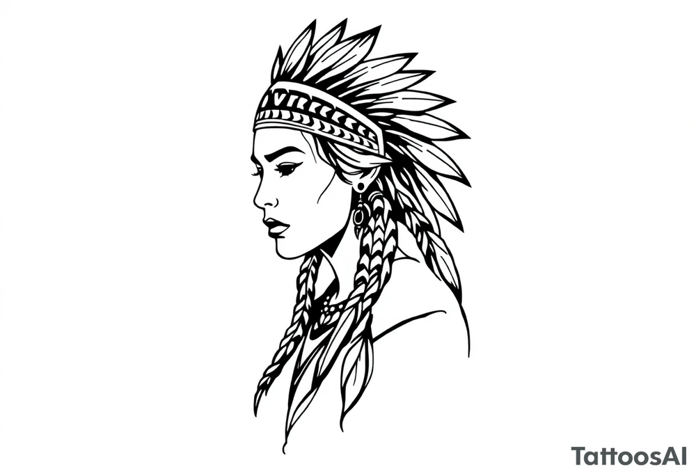 Native American female tattoo idea