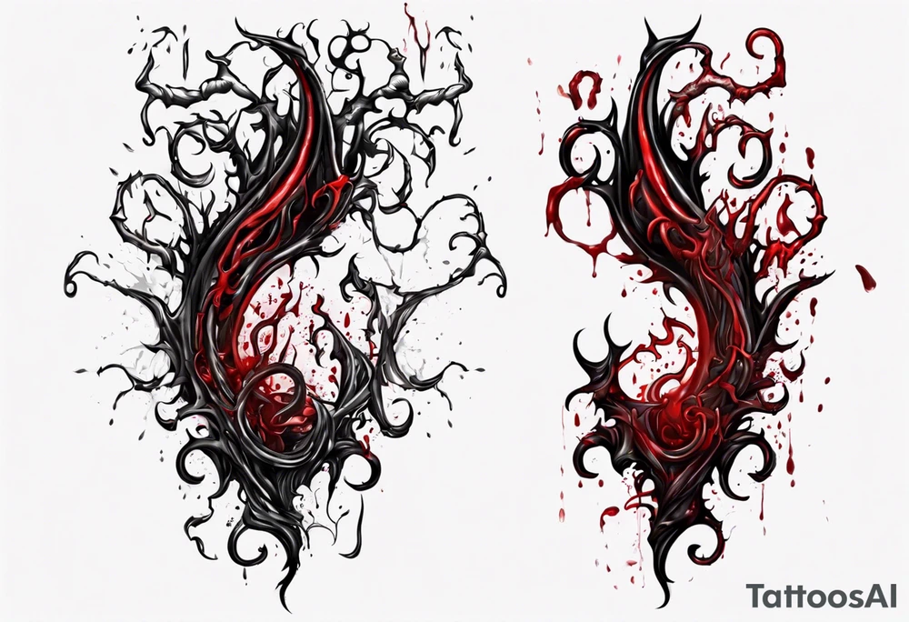 Blood
Tendril
Red
Black
Corruption 
Visceral tattoo idea