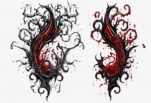 Blood
Tendril
Red
Black
Corruption 
Visceral tattoo idea