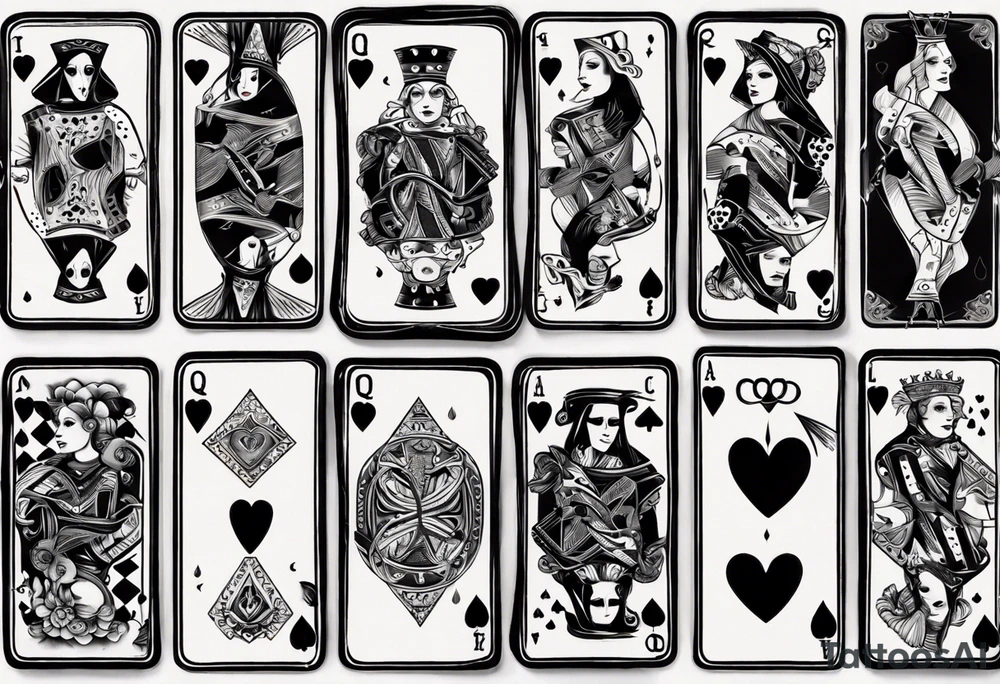 queen of hearts card tattoo idea