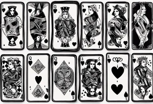queen of hearts card tattoo idea