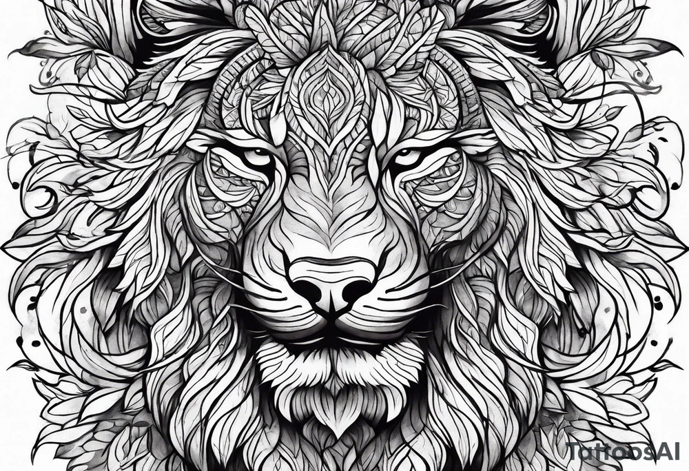 bark with foliage tattoo idea
