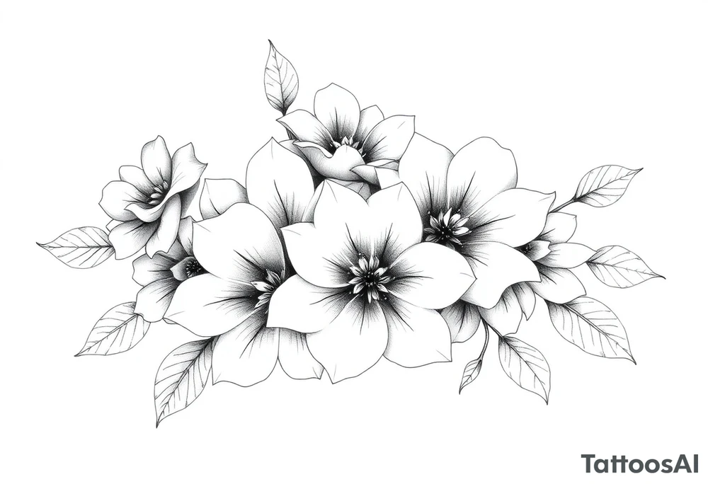 ornaments of flowers tattoo idea