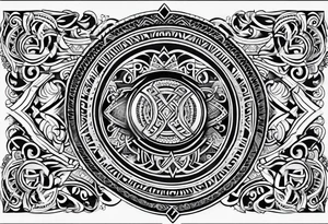 Full sleeve tattoo, polynesian tribal, Viking symbols tattoo idea
