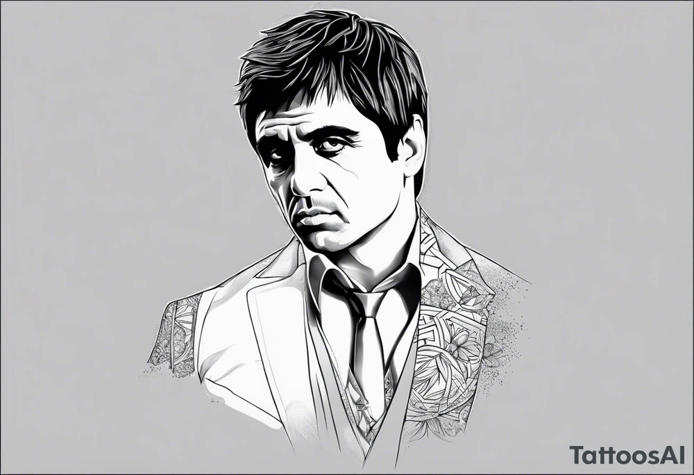 scarface sleeve tattoo for men
The world is yours tattoo idea