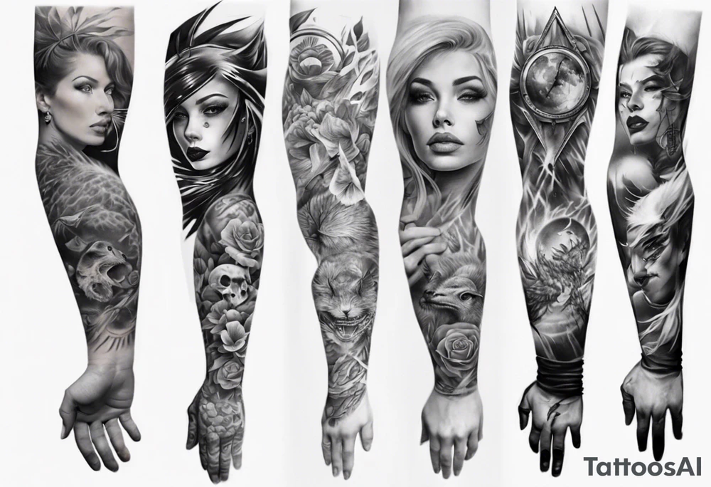 ARM SLEEVE 
REALISTIC tattoo idea