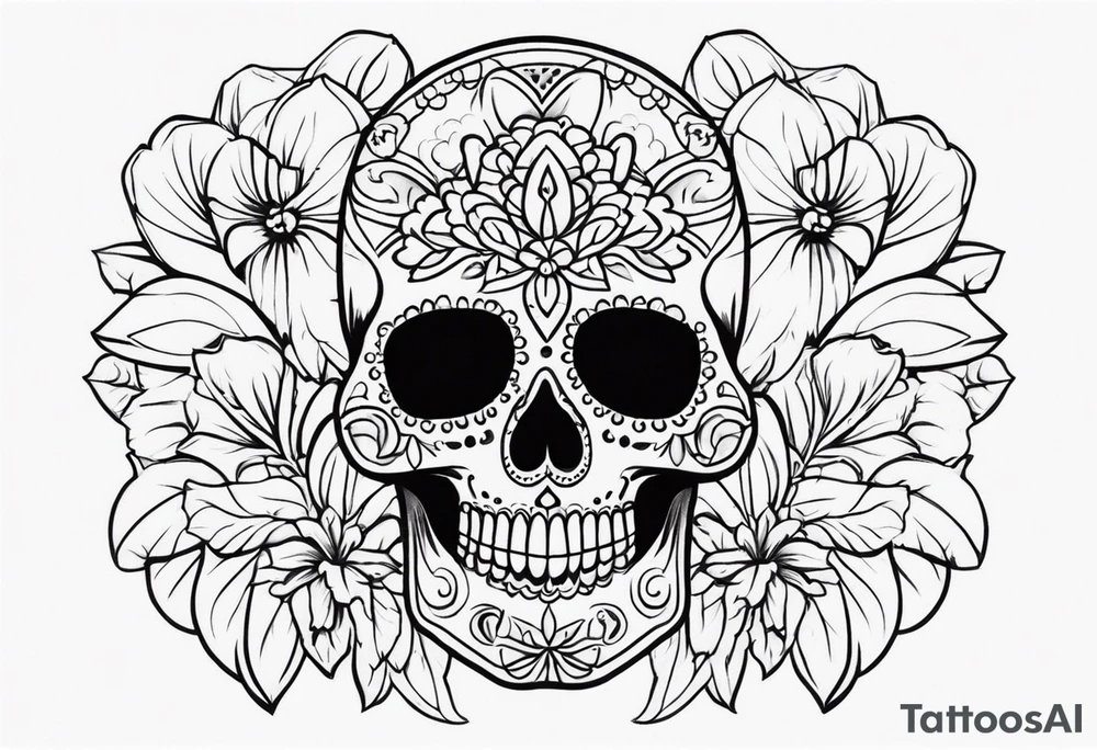 Day of dead skull tattoo idea