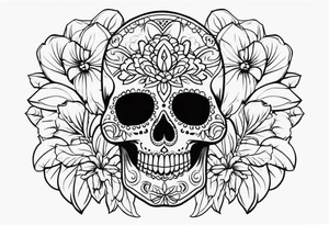 Day of dead skull tattoo idea