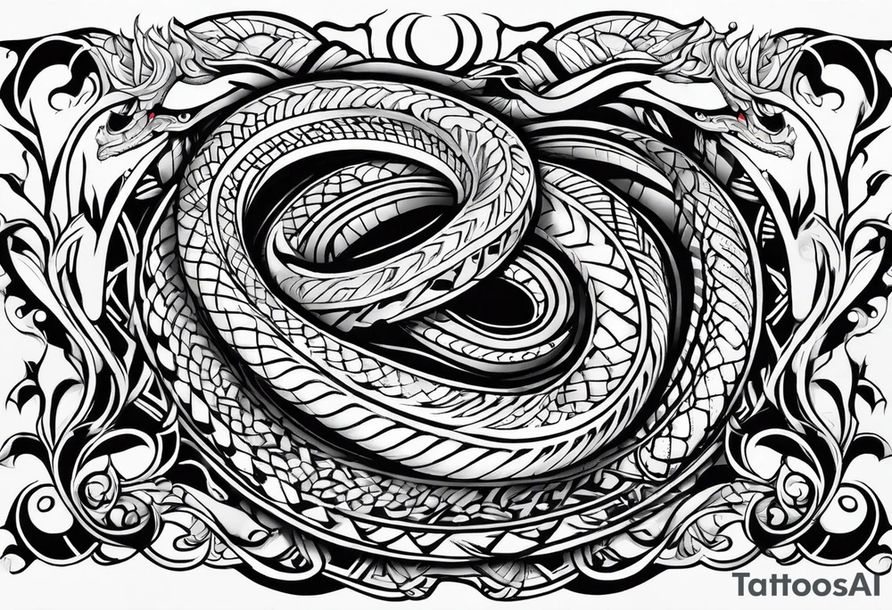 top of a snake straight line tattoo idea