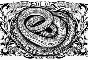 top of a snake straight line tattoo idea