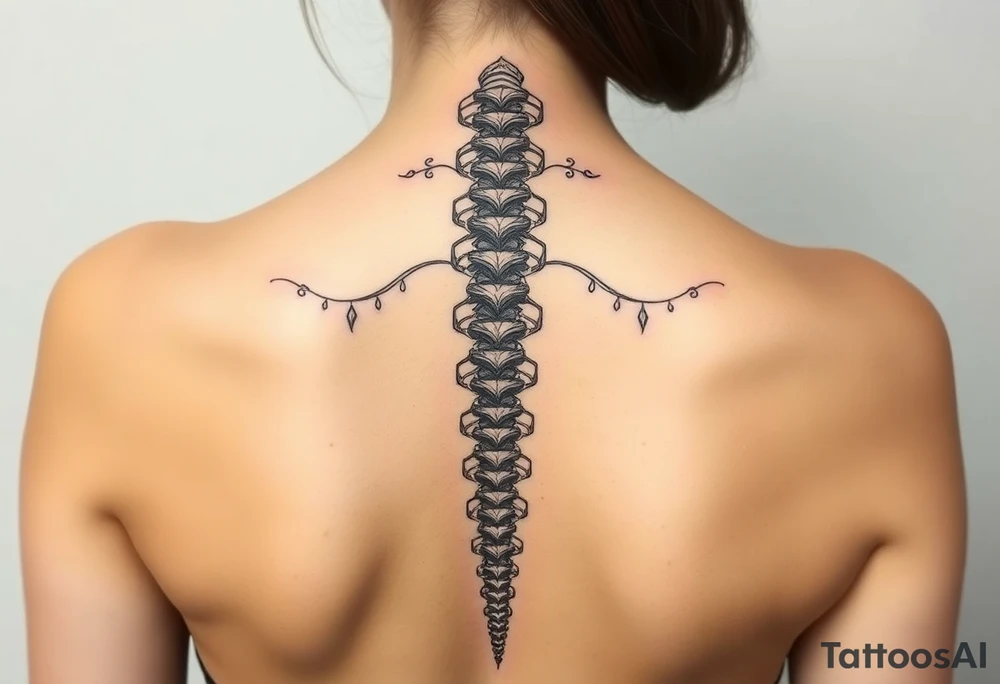 Spinal futuristic, full length tattoo idea