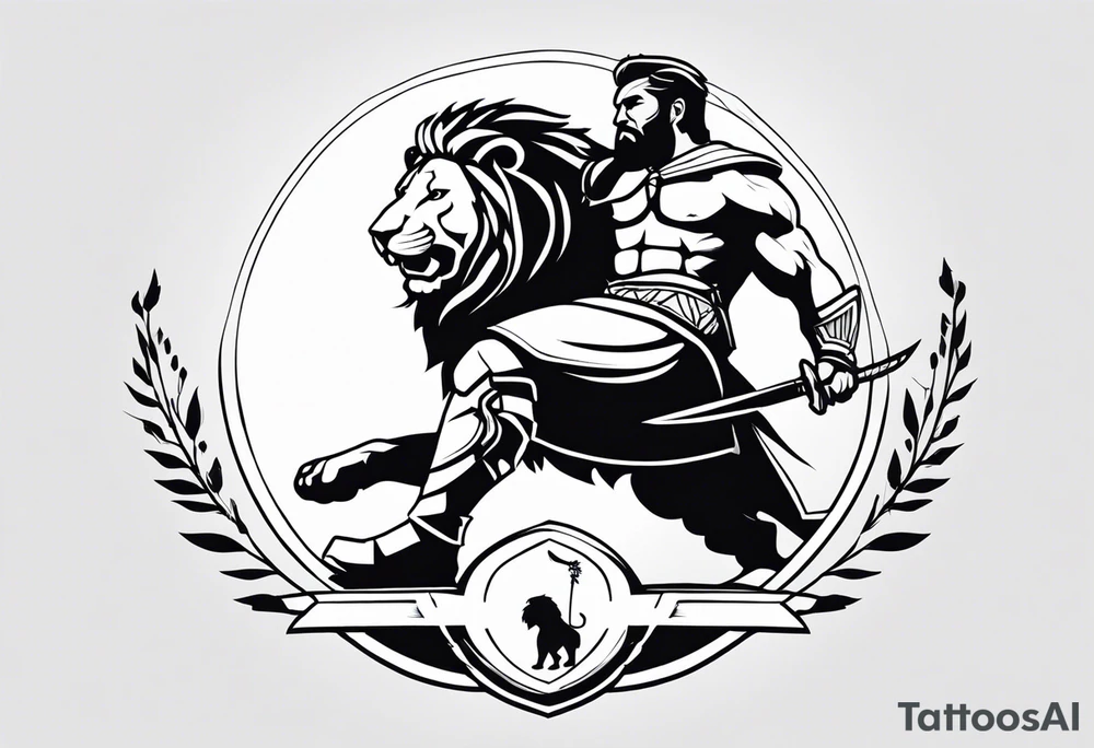 Gladiator with a lion tattoo idea
