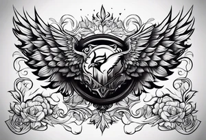 wings of various elements tattoo idea