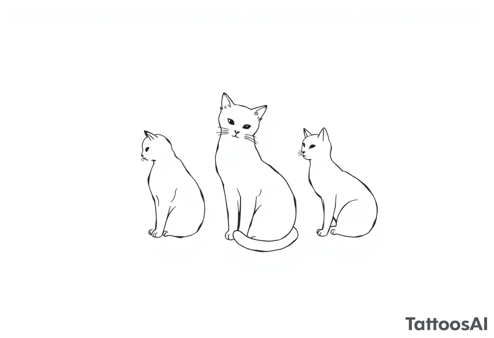 three cats tattoo idea