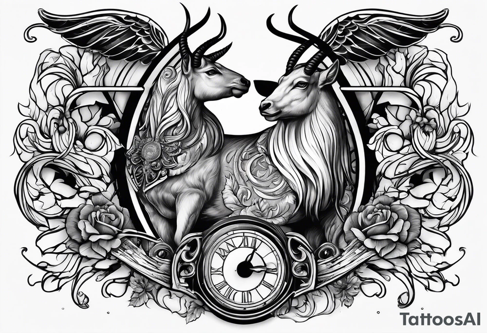 capricorn with shotgun tattoo idea