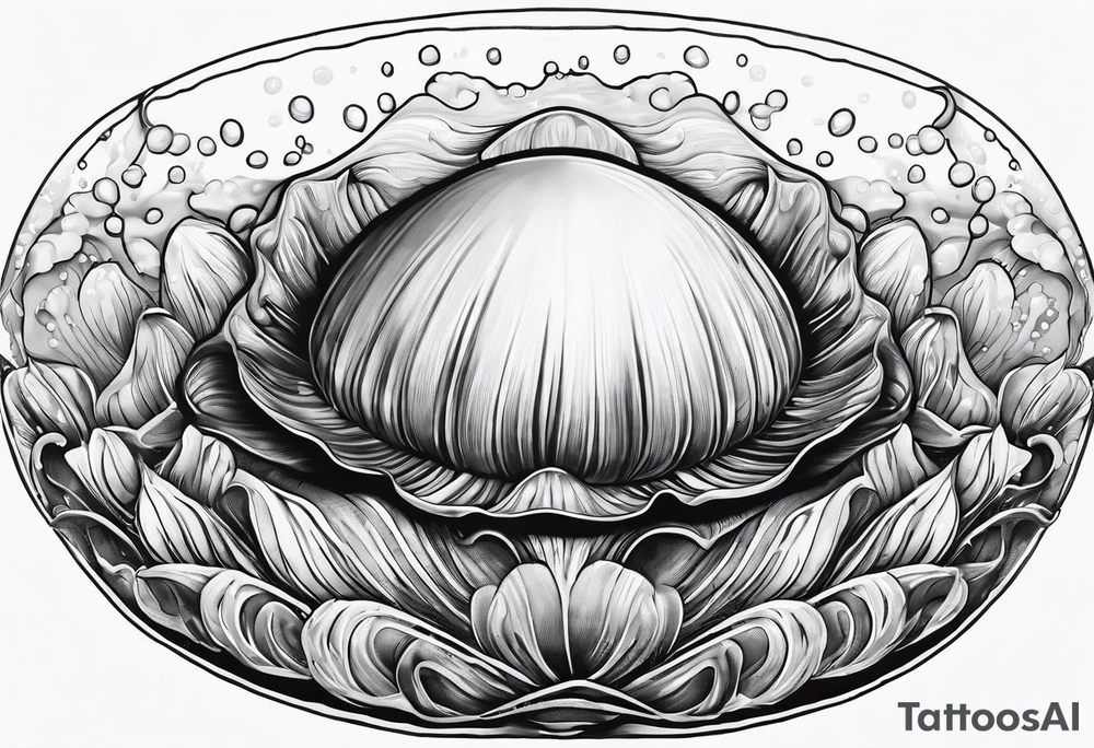 clam open with an pearl inside underwater tattoo idea