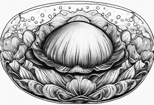 clam open with an pearl inside underwater tattoo idea