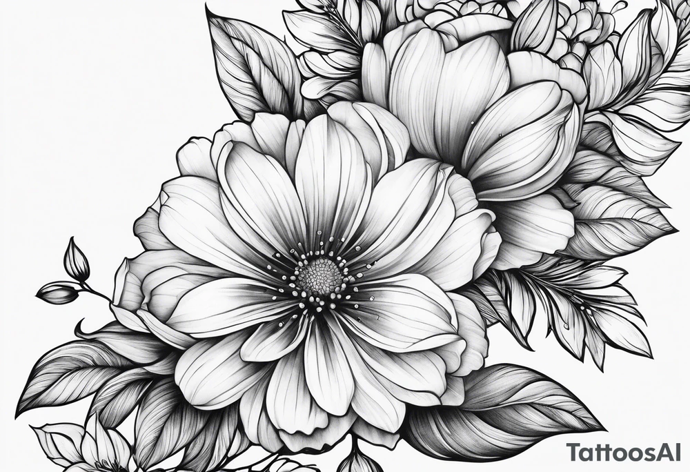 Verticle arm placement of dainty flowers forearm tattoo idea