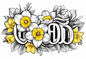 Daffodil birth flower chain tattoo idea