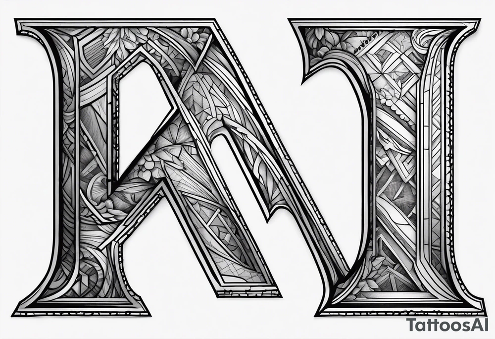 Letter A manly tattoo idea