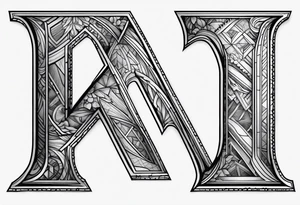 Letter A manly tattoo idea