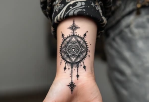 photographer trippy geometric tattoo idea