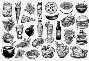 flash art
food tattoo idea